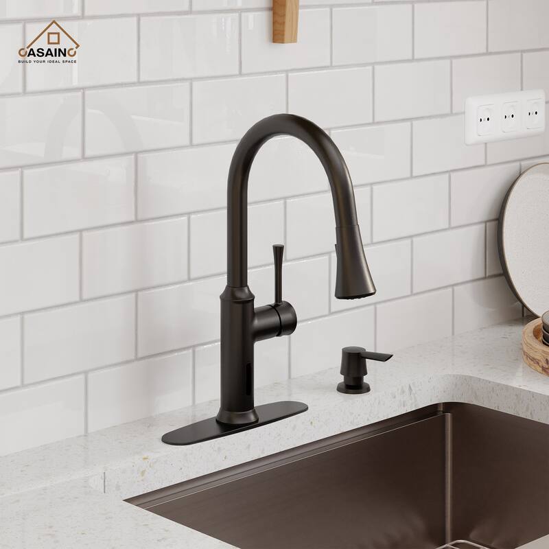 Smart Touchless Pull-Down Sprayer Kitchen Faucet with Voice Control
