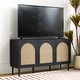 preview thumbnail 2 of 35, Ulysses Farmhouse 56"W Storage 3-Door Rattan Sideboard with Adjustable Shelves by HULALA HOME