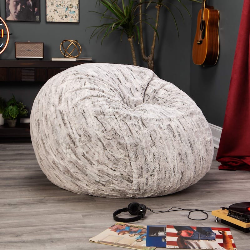 Jaxx 4' Foot Large Bean Bag Chair and Lounger for Teens and Young Adults - Luxe Faux Synthetic Fur
