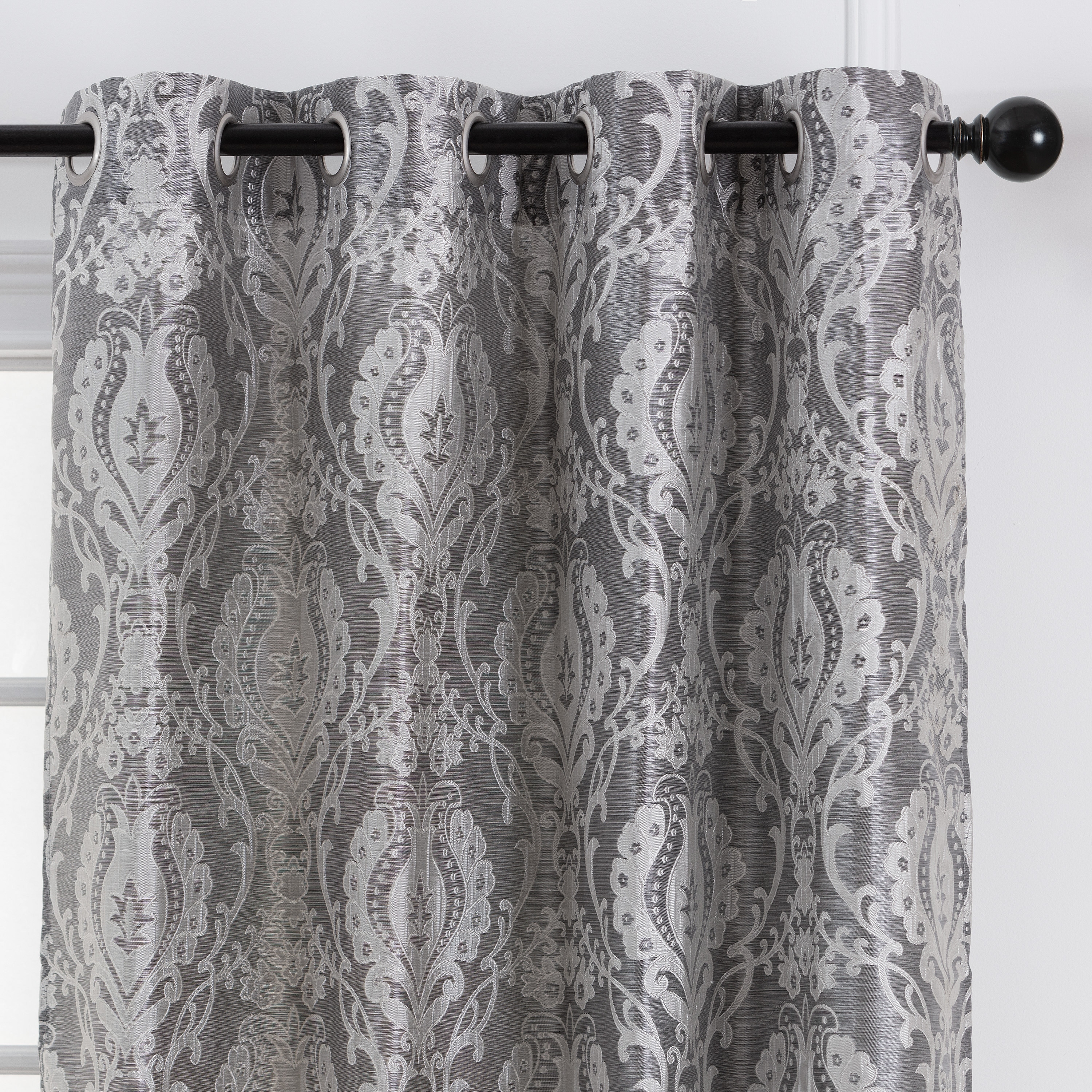 Chanasya Jacquard Damask Room Darkening Window Curtain Panel Pair (Set of 2)