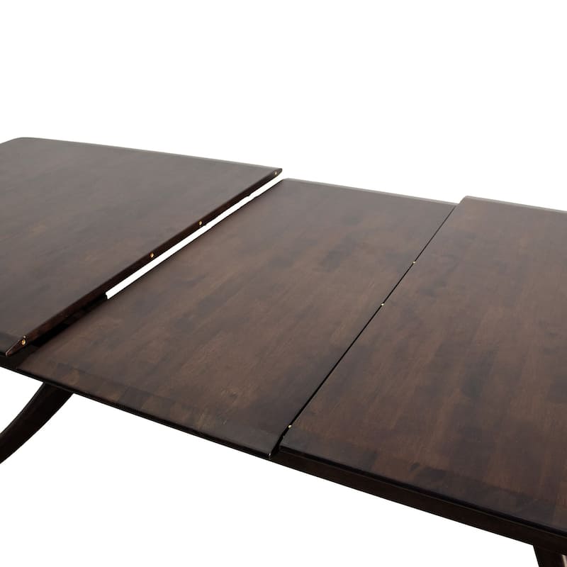 Furniture of America Abigail IV Mid-Century Modern Walnut Extendable Self-Storing Dining Table