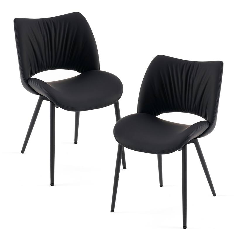 Modern PU Leather Dining Chairs Set of 2, Upholstered Kitchen Chairs