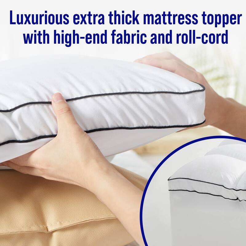 Extra Thick&Down Alternative Mattress Topper With 8-21 Inch Deep Pocket