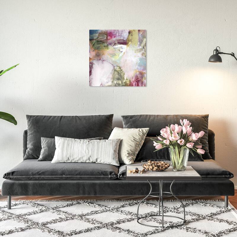 Wynwood Studio Canvas Abstract Blushing Blossoms Pink and Modern & Contemporary Wall Art Canvas Print - 20 x 20