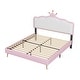 preview thumbnail 6 of 8, Full Upholstered Platform Bed with Crown Headboard