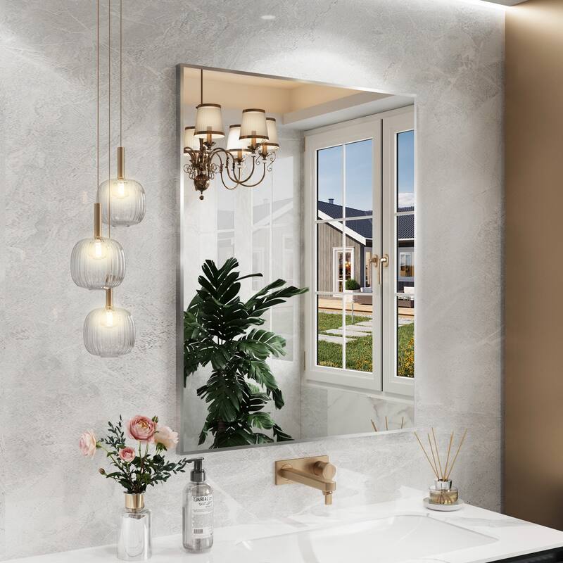 QuivaraView Wall Mounted Aluminum Frame Bathroom Vanity Mirror