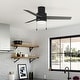 preview thumbnail 1 of 1, Hunter 52" Brunner Flush Mount Ceiling Fan with LED Light Kit and Pull Chain, Contemporary Matte Black