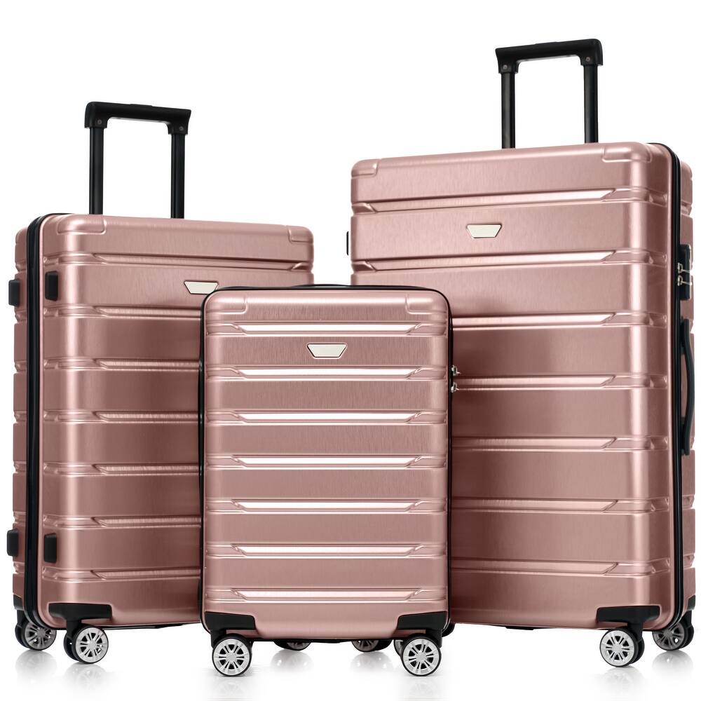 Luggage Sets 3 Piece For Men Women, Carry On Travel ABS Luggage, Hardshell Lightweight Durable Suitcase w/Spinner Wheels