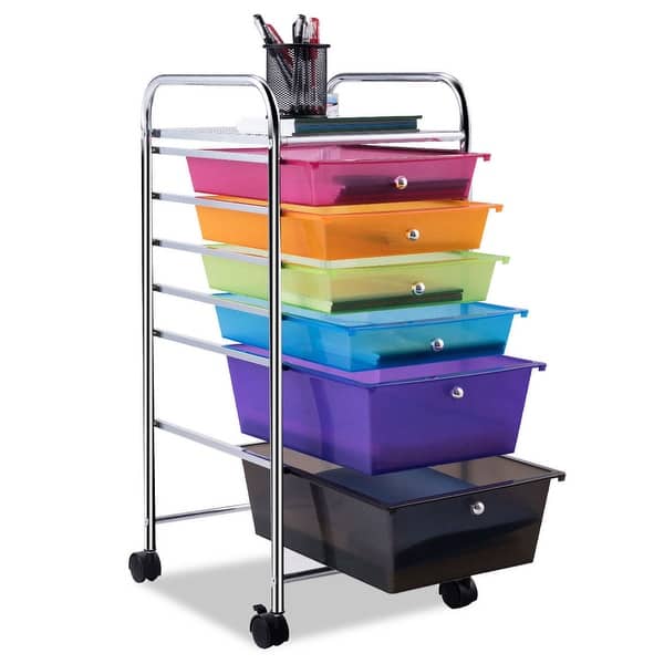 Shop Costway 6 Drawer Rolling Storage Cart Tools Scrapbook Paper