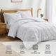 preview thumbnail 2 of 4, 3 Piece Pintuck Pinch Pleat Comforter Set, Bedding Set for All Season, White