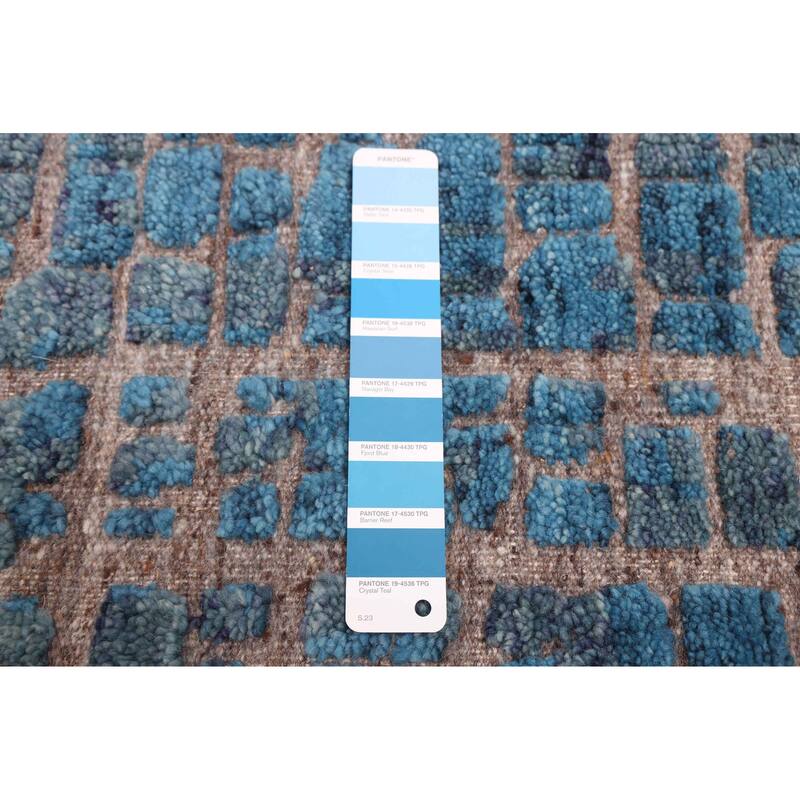 ECARPETGALLERY Hand-knotted Tangier Turquoise Wool Rug - 8'2 x 9'11