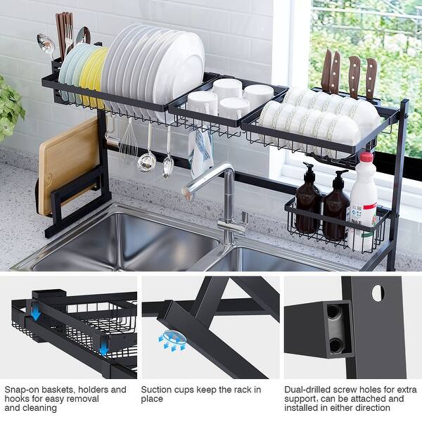 Shop Langria Dish Drying Rack Over Sink Stainless Steel Drainer