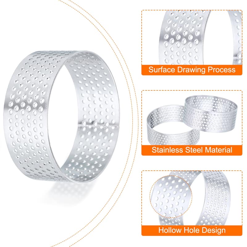 Stainless Steel Cake Rings Round Perforated Circle Baking Dessert Cake Ring