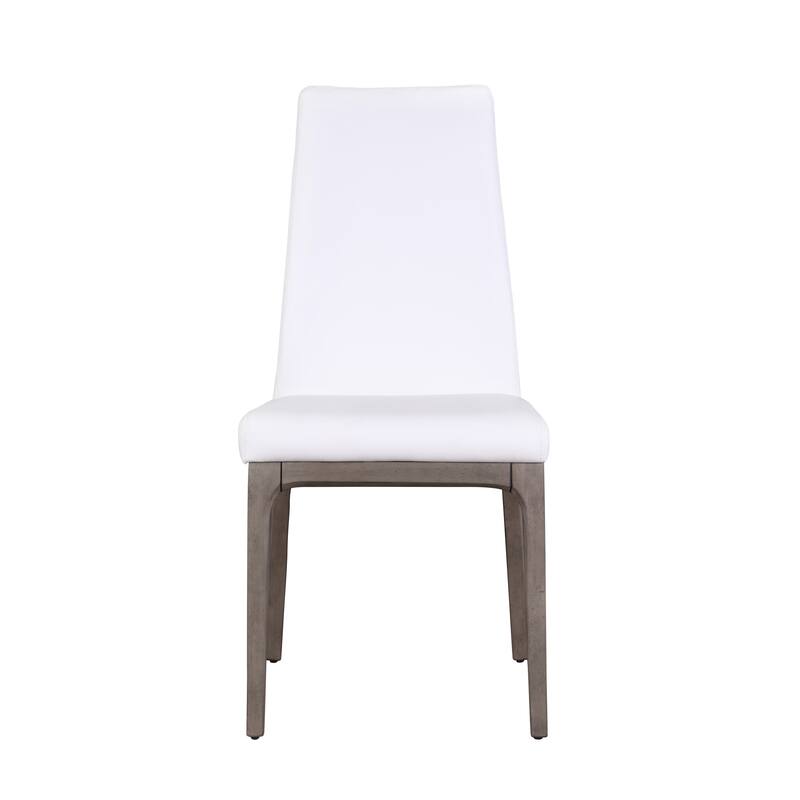 Somette Modern Contour Back Side Chair with Wood Base, Set of 2