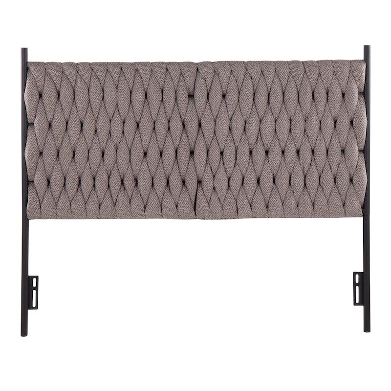 Silver Orchid Braided Matisse Queen Headboard - Grey Fabric