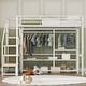 preview thumbnail 4 of 10, Space-saving Design Metal Loft Bed with Wardrobe and Storage Shelves, Full Size, White
