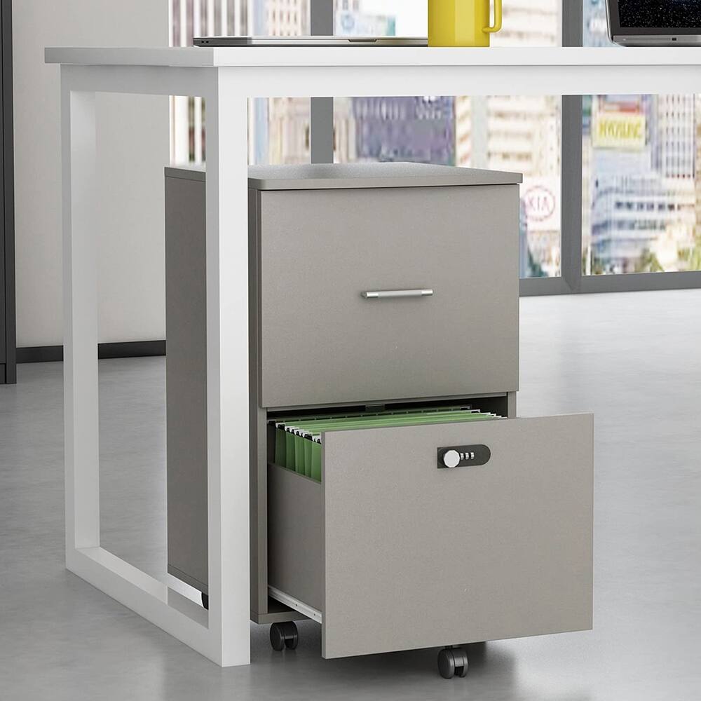 2 Drawer Filing Cabinet w/ Coded Lock, Mobile File Cabinets for File