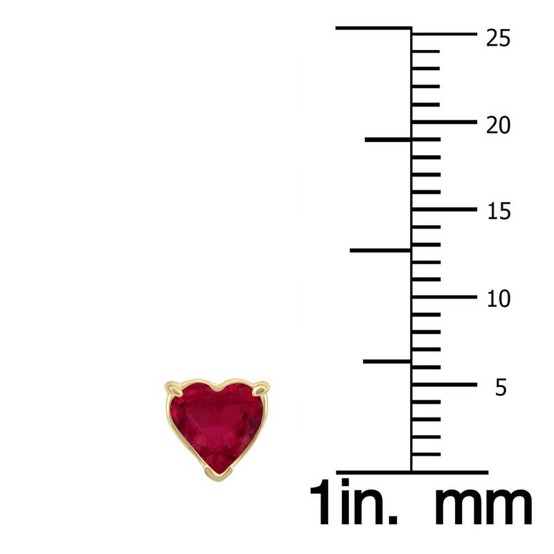 Marquee 14K Yellow Gold 5MM Heart Ruby Earrings