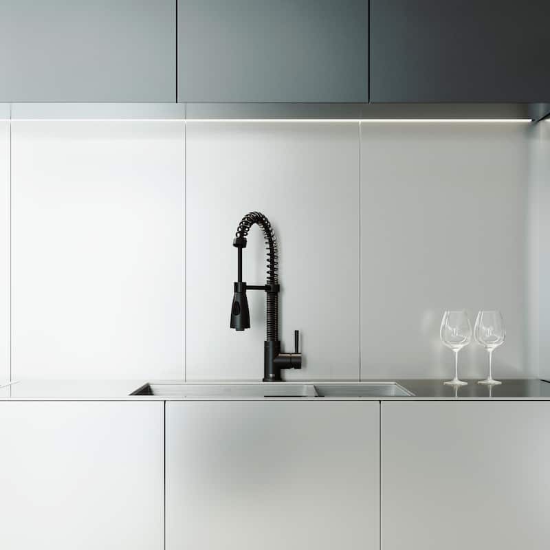 VIGO Brant 19" H Single Handle Pull-Down Sprayer Kitchen Faucet