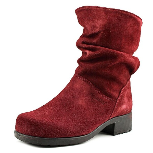 Martino Chantelle Women Round Toe Suede Burgundy Mid Calf Boot