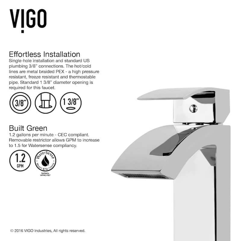VIGO Satro 7" H Single Handle Single Hole Bathroom Faucet