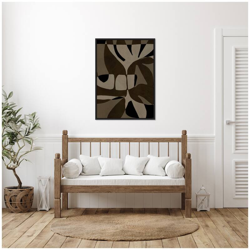 Kate and Laurel Sylvie Contour 2 Framed Canvas by Shatha Al Dafai