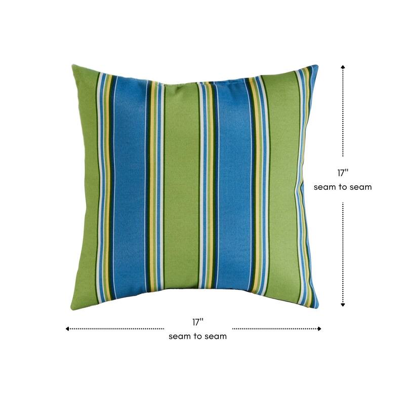 Cayman Stripe Outdoor 17-inch Square Accent Pillows (Set of 2) by Greendale Home Fashions