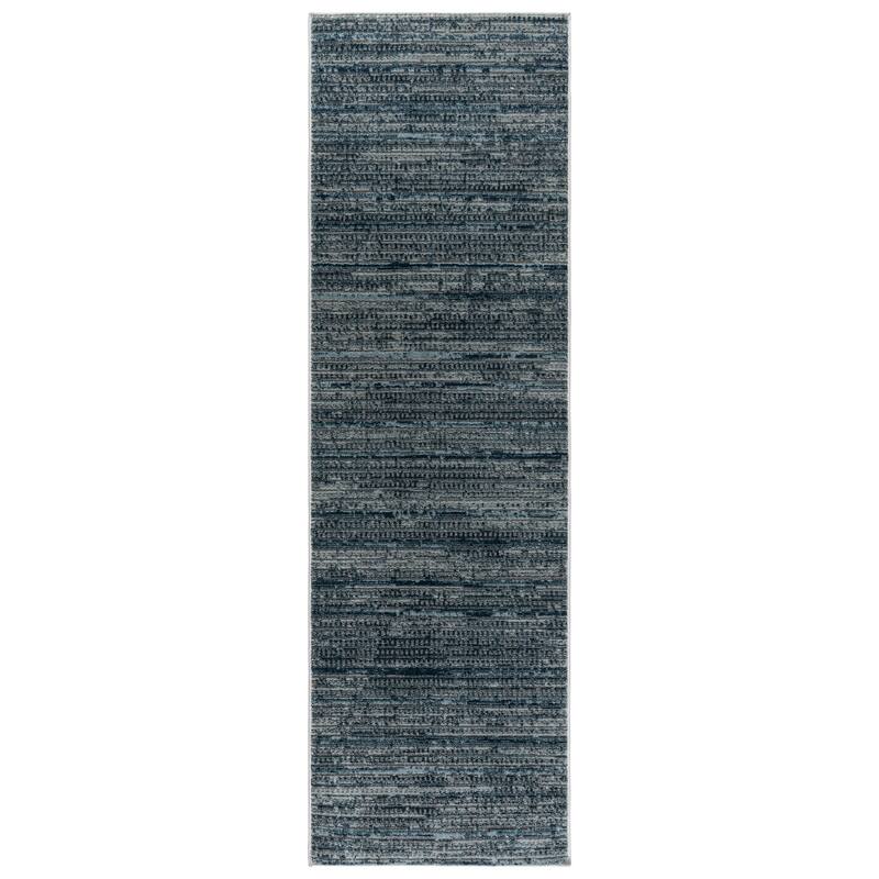 Gertmenian Missha Polyester Modern Tonal Ombre Solid High-Low Indoor Area Rug - 2' 2" x 8' - Dario Blue - Runner