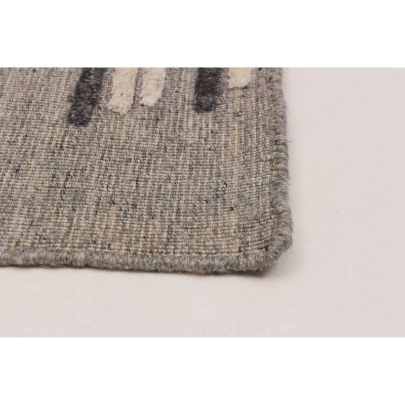 ECARPETGALLERY Hand-knotted Tangier Grey Wool Rug - 5'3 x 8'0