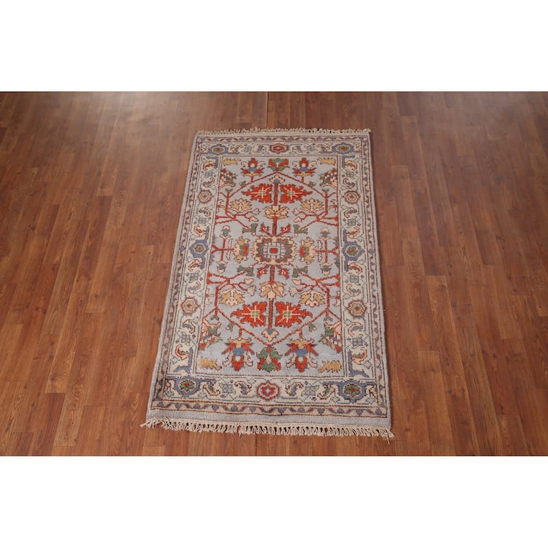 Oushak Indian Accent Rug Handmade Floral Wool Carpet - 3'0"x 5'0"