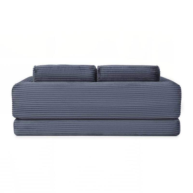 Modern Corduroy Sleeper Couch , Futon Modular Upholstered Boneless Sofa