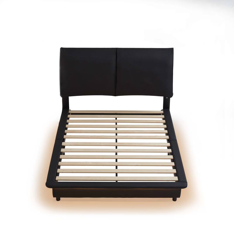 Floating Bed Frame Low Profile Bed Upholstered Platform Bed