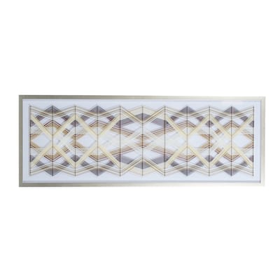 Cotton Fabric Geometric Handmade String Art Framed Wall Art with Silver Frame - Multi Colored - Roche River Decor