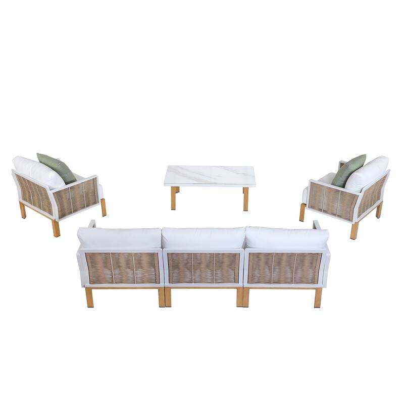 Manhattan Comfort Vine Modern 4-Piece Patio Conversation Set