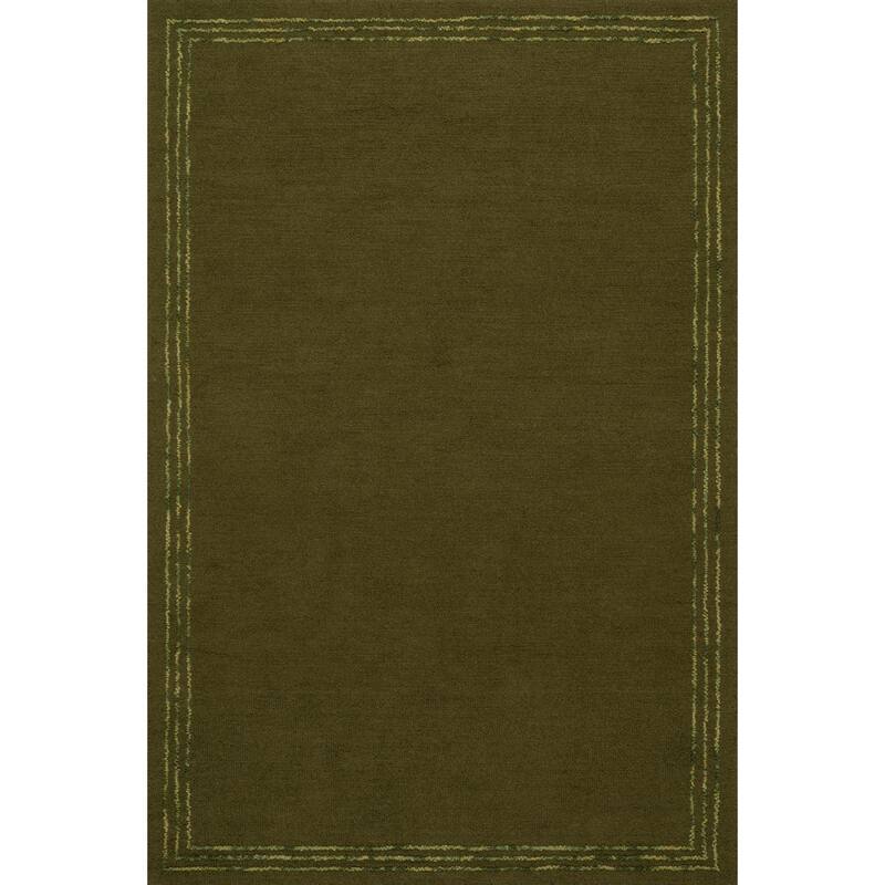 Nuloom Juliette Roan Bordered Wool Rug - 7' 6" x 9' 6" - Green - Rectangle