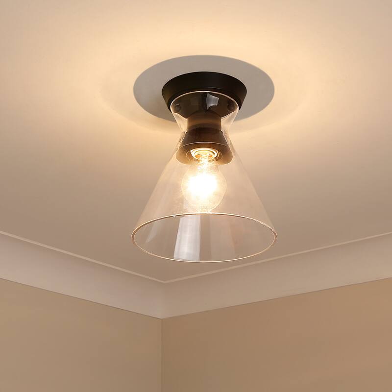 Malta 7.125" Wide 1-Light Flush Mount with Clear Glass