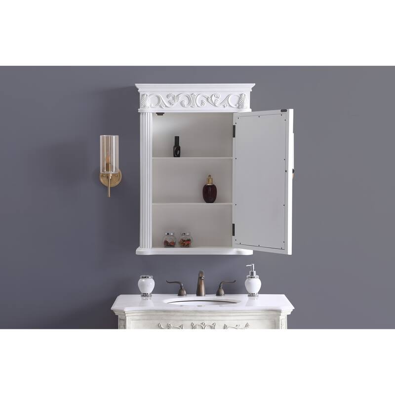 Roman 25" Antique White Medicine Cabinet