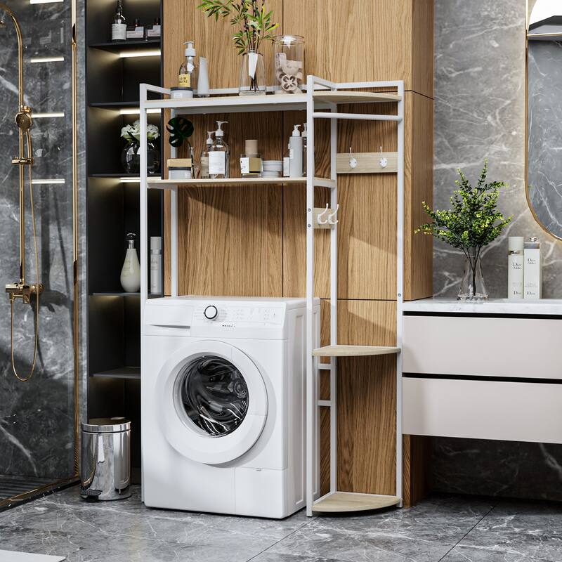 Large Over The Toilet Storage Cabinet Washing Machine Rack Organizer