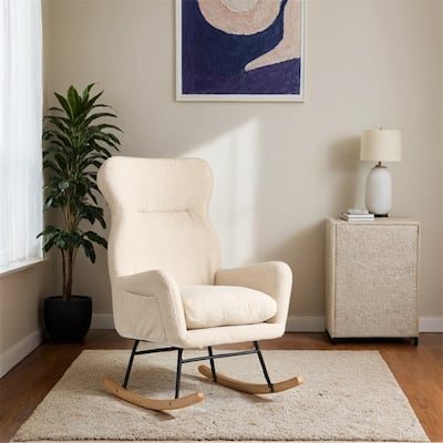 Rocking Chair with High Backrest,Comfort Arm Rocker,Lounge Armchair