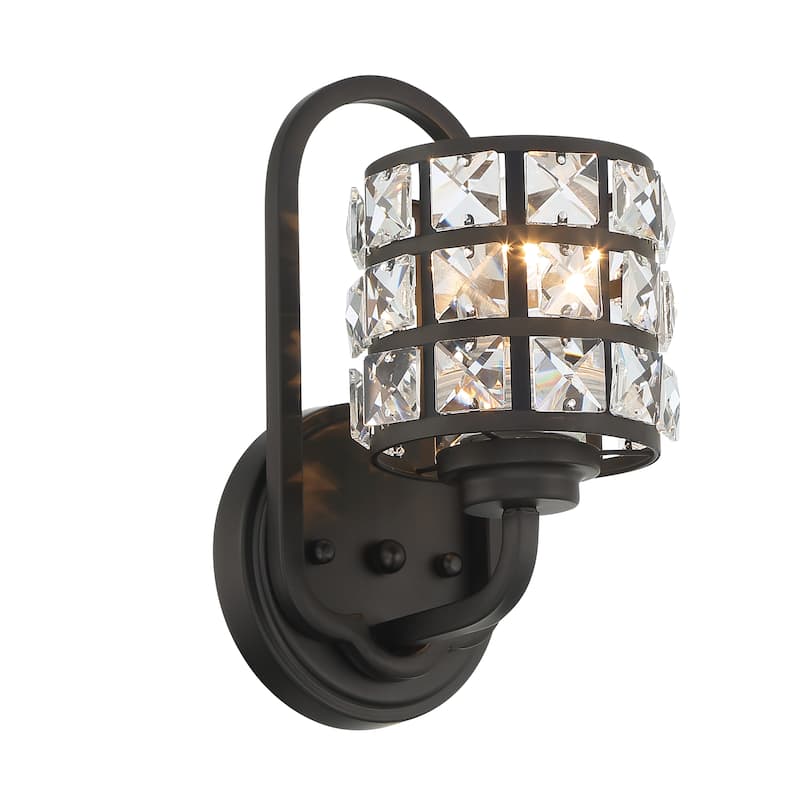 1 - Light Matte Black Armed Sconce - W5.59"xD7.09"xH11.02"