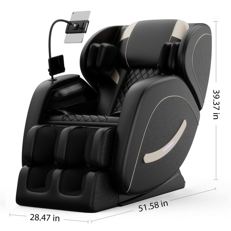 Luxury Zero Gravity Full-Body Massage Chair with Heating, Bluetooth Audio, and Foot Rollers - Home Relaxation Recliner