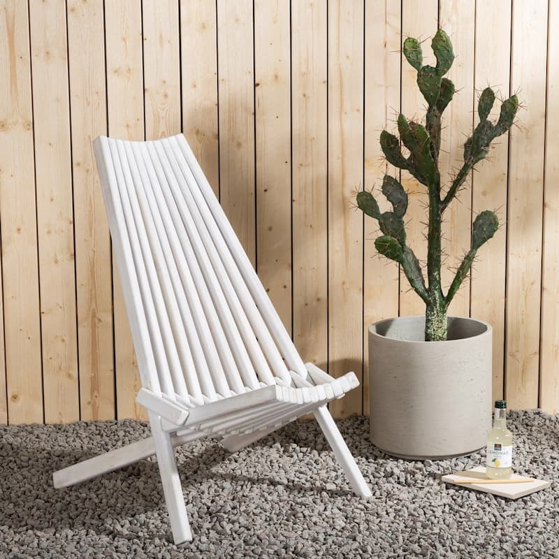DREAMPATIO AMAYA Folding Wooden Outdoor Chair - White