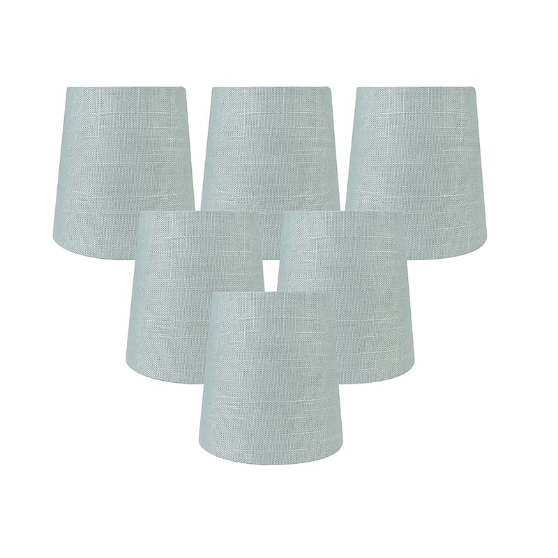 Meriville Linen Clip On Chandelier Lamp Shades, 3.5-inch by 4.5-inch by 4.5-inch - Set of 6 - Capri