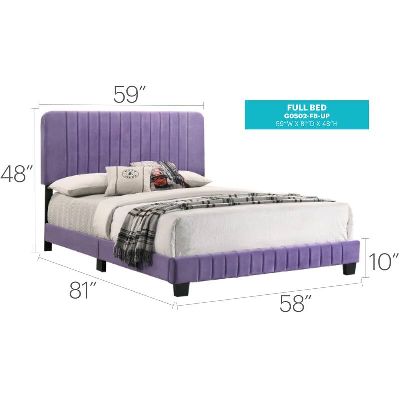 Purple Upholstered Full Bed with Bold Finish and Sturdy Frame, Stylish Bedroom Furniture for Contemporary Homes