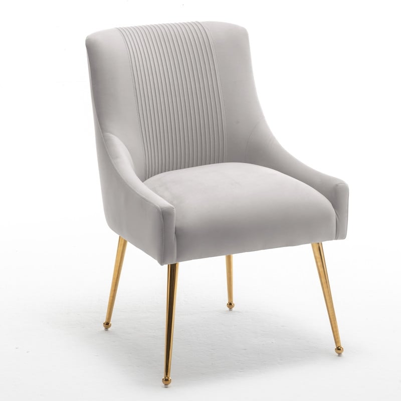 SEYNAR Modern Glam Boucle Pleated Velvet Dining Chair or Vanity