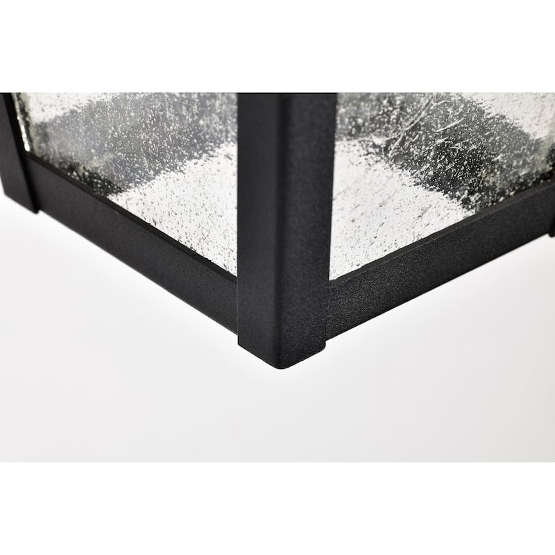 Lawrence 1 Light Medium Wall Lantern Matte Black with Clear Seeded Glass
