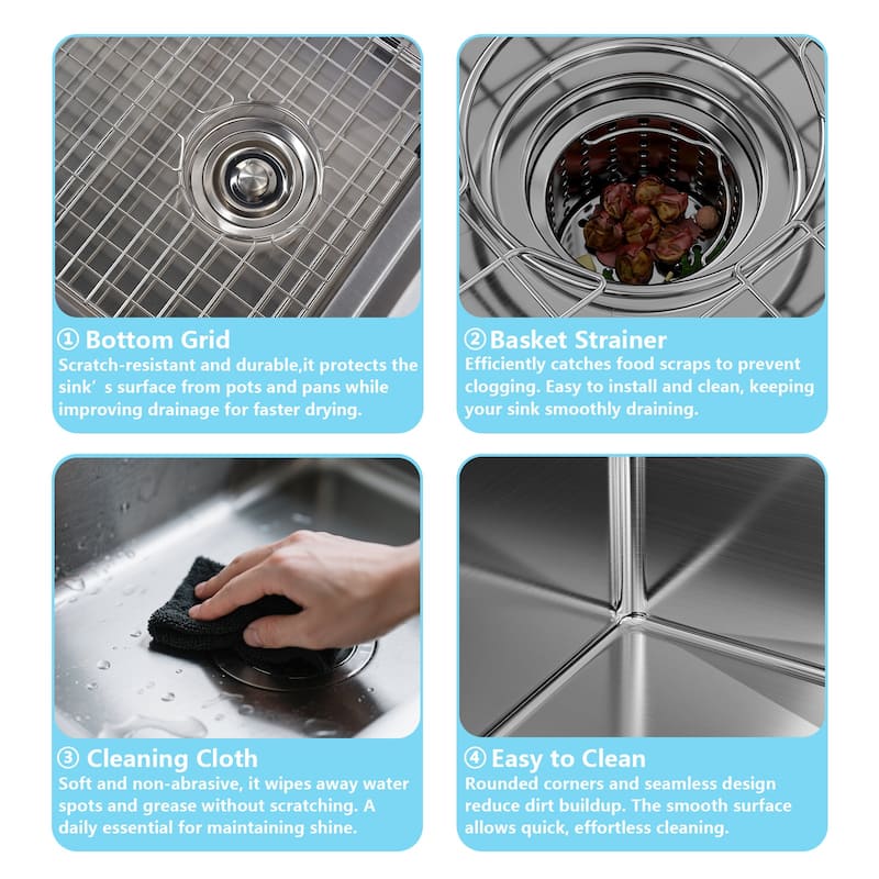 WOWOW Drop-In Single-Bowl Kitchen Sink in Modern