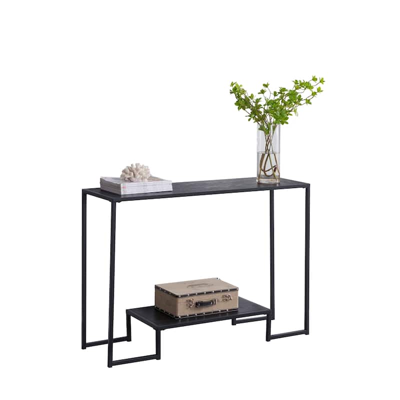 Porch & Den Rosa Black Metal Console Table