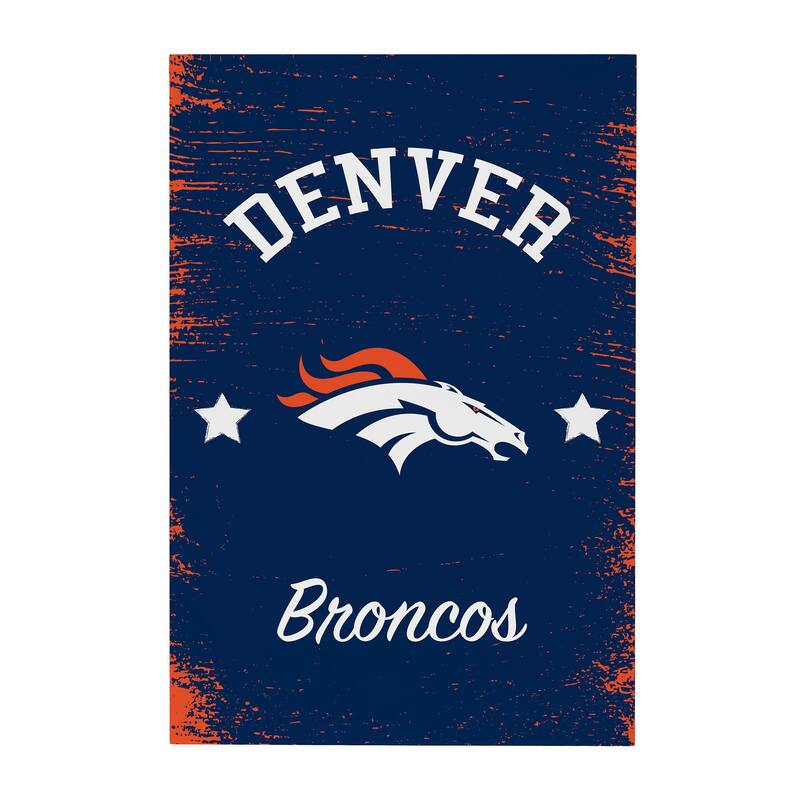 Denver Broncos Wooden Door Decor Wall Sign - Multi-Color