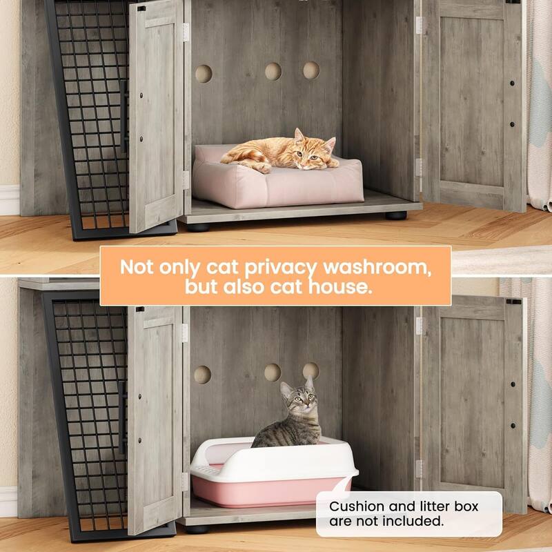 Litter Box Enclosure with Cat House
